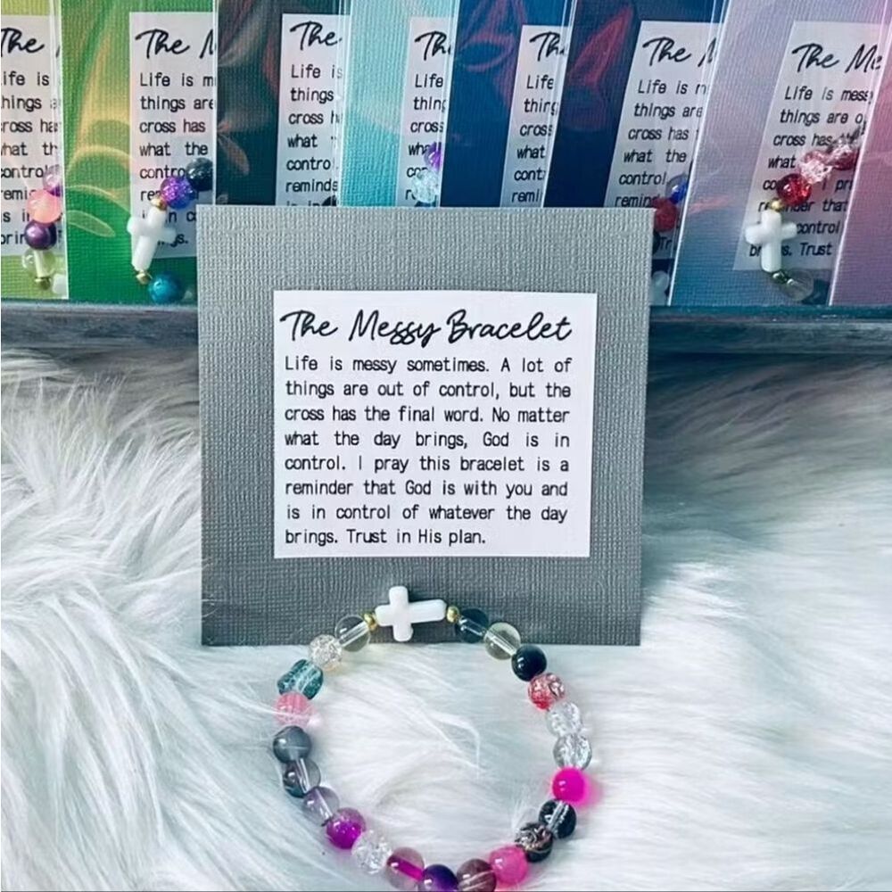 New! Messy Cross Bracelet - "Fundraiser"
